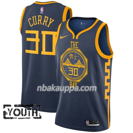 Golden State Warriors Stephen Curry 30 2018-19 Nike City Edition Navy Pelipaidat Swingman - Lasten